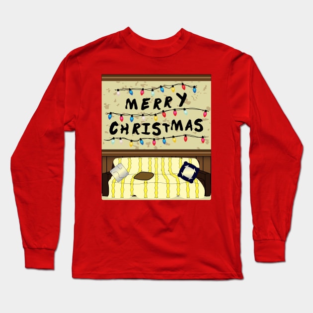 Merry Christmas - Stranger Things Long Sleeve T-Shirt by slice_of_pizzo